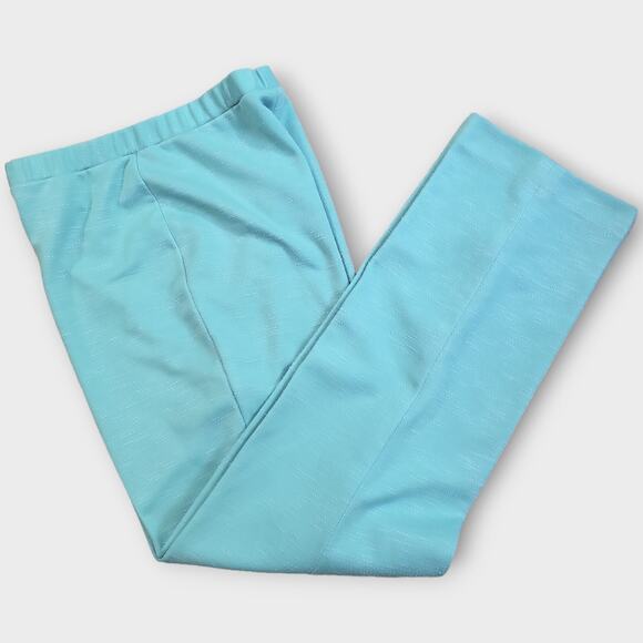 Vintage Graff Californiawear Pants Womens Size 10 Aqua Blue Elastic Waist - Picture 1 of 12